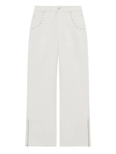 Iro Studded Zip Trousers In White