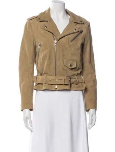 Pre-owned Iro Suede Biker Jacket In Neutrals