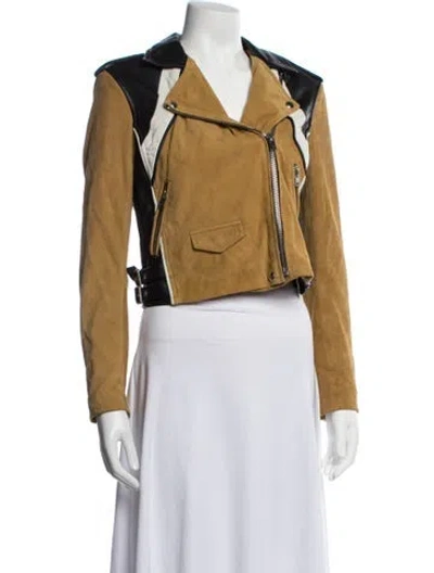 Pre-owned Iro Suede Biker Jacket In Yellow