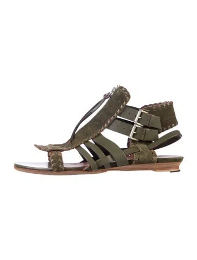 Pre-owned Iro Suede Gladiator Sandals In Green