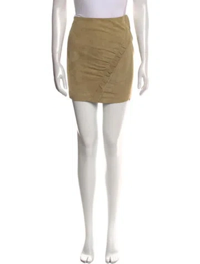 Pre-owned Iro Suede Mini Skirt In Green