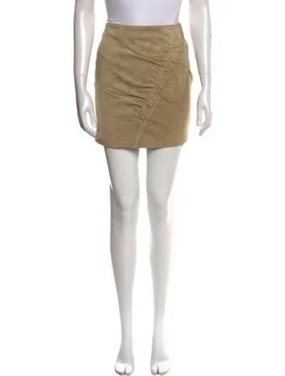 Pre-owned Iro Suede Mini Skirt In Neutral