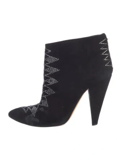 Pre-owned Iro Suede Patterned Boots In Black