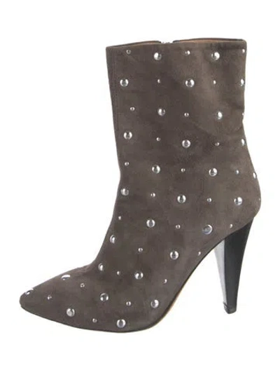 Pre-owned Iro Suede Patterned Boots In Grey