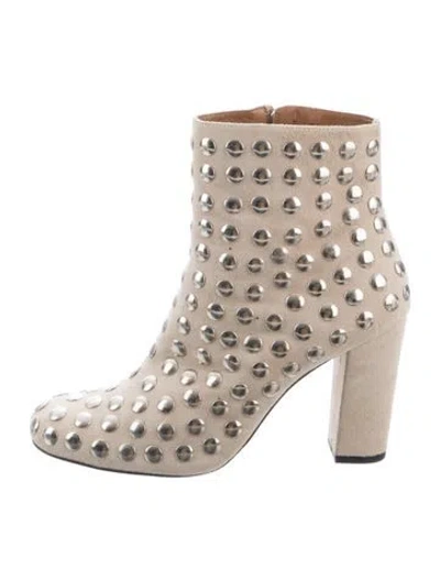 Pre-owned Iro Suede Patterned Boots In Neutrals