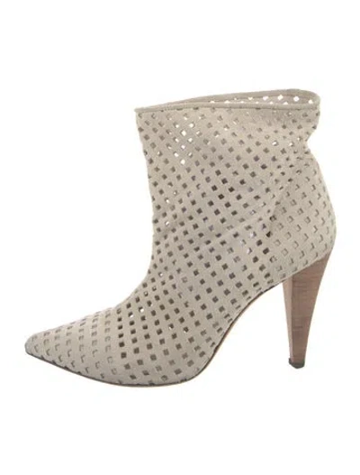 Pre-owned Iro Suede Patterned Boots In White