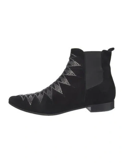 Pre-owned Iro Suede Patterned Chelsea Boots In Black