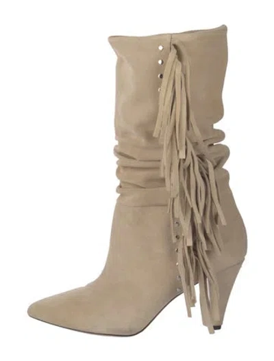 Pre-owned Iro Suede Pleated Accents Boots In Neutrals