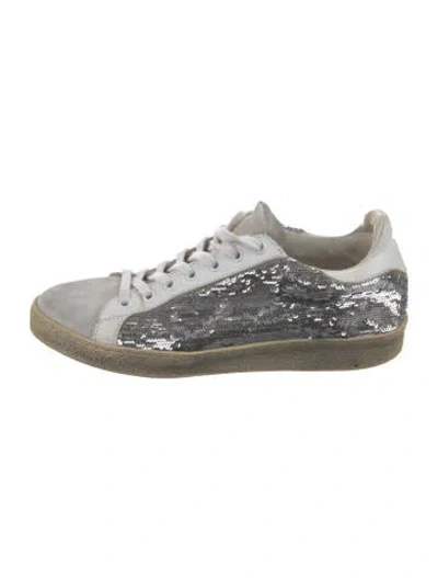 Pre-owned Iro Suede Sequin Embellishments Sneakers In Silver