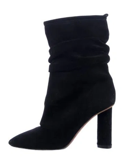 Pre-owned Iro Suede Slouch Boots In Black/blue