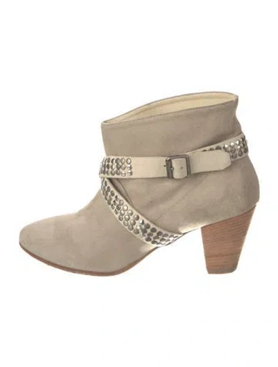 Pre-owned Iro Suede Studded Accents Boots In Neutral
