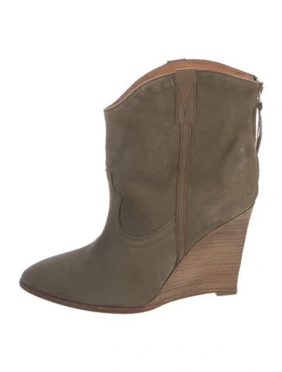 Pre-owned Iro Suede Western Boots In Green