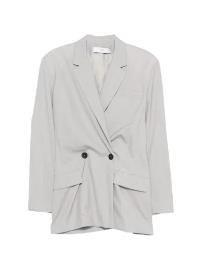 Iro Sunrise Double-breasted Pocket Jacket In Gray