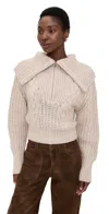 Iro Cable-knit Half-zip Jumper In Neutral