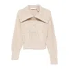 Iro Cable-knit Half-zip Jumper In Brown