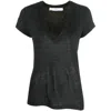 Iro V-neck Short-sleeve T-shirt In Black