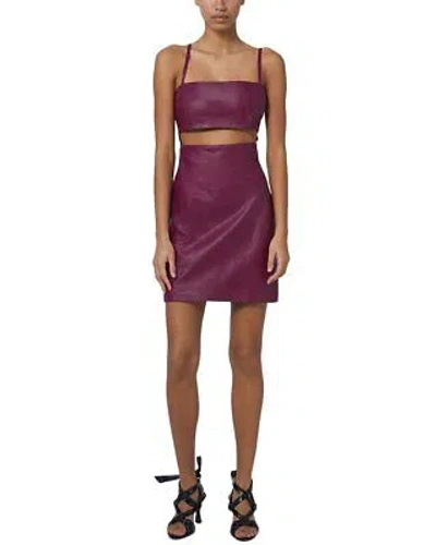 Pre-owned Iro Tabata Leather Mini Dress Women's In Purple