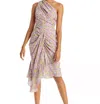 Iro Tabea One-shoulder Draped Midi Dress In Multi