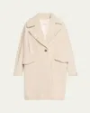 Iro Flap-pocket Buttoned-up Coat In Neutral