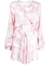 Iro Textured-finish Floral-print Dress In Rosa