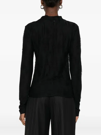 Iro Textured Long-sleeve Blouse In Black
