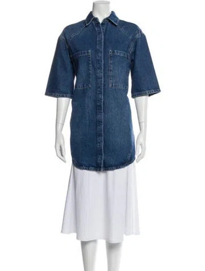 Pre-owned Iro Three-quarter Sleeve Top In Blue