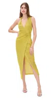 Iro Tia Dress Yellow Olive