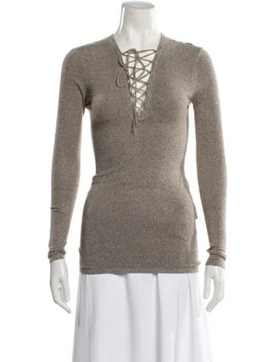 Pre-owned Iro Tie Neck Mini Dress In Brown