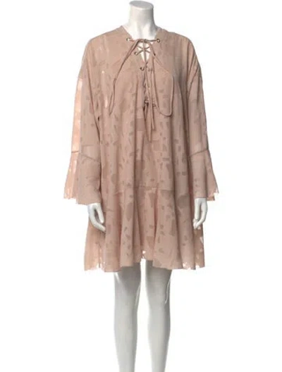 Pre-owned Iro Tie Neck Mini Dress In Neutral