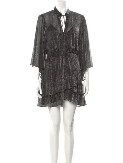 Pre-owned Iro Tie Neck Mini Dress W/ Tags In Gray