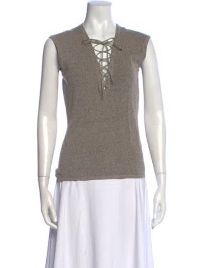Pre-owned Iro Tie Neck Sleeveless Top In Neutrals