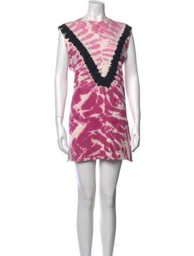 Pre-owned Iro Tie-dye Print Crew Neck Top In Pink