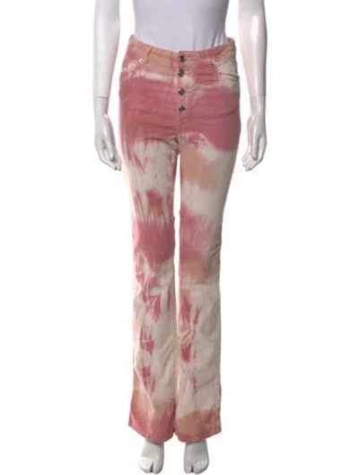 Pre-owned Iro Tie-dye Print Straight Leg Pants In Pink