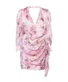 Iro Floral Print Silk Short Dress In Pink