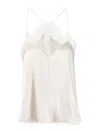 Iro Thinned Straps Silk Top In Near White