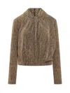 Iro Metallic High-neck Sweater In Brown