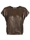 Iro Metallic-effect Pleated Top In Gray
