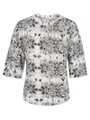 Iro Linen Geometric Pattern T-shirt In White