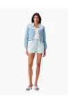 Iro Tosca Jacket In Patchwork Denim In Brown