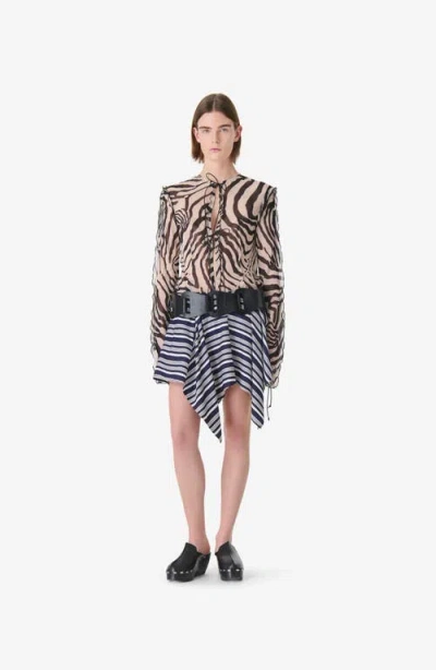 Iro Trecy Zebra Print Blouse In Brown