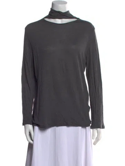 Pre-owned Iro Turtleneck Long Sleeve Top In Gray
