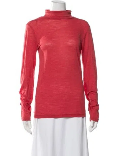 Pre-owned Iro Turtleneck Long Sleeve Top In Red