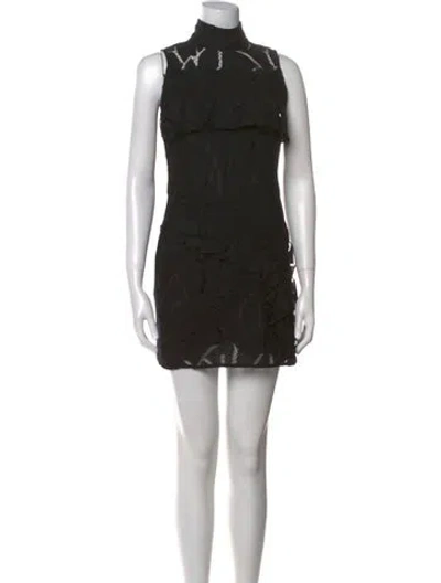 Pre-owned Iro Turtleneck Mini Dress In Black