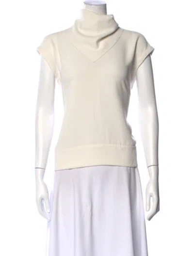 Pre-owned Iro Turtleneck Short Sleeve Top In White
