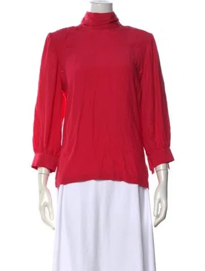 Pre-owned Iro Turtleneck Three-quarter Sleeve Blouse In Pink