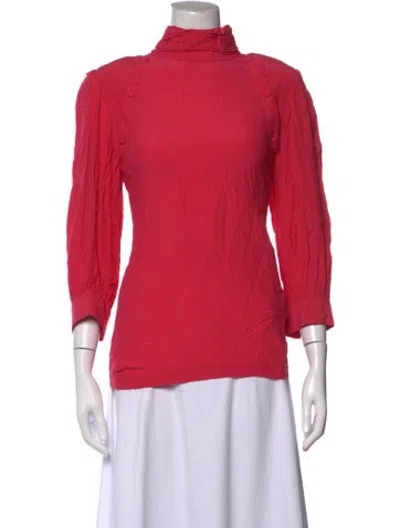 Pre-owned Iro Turtleneck Three-quarter Sleeve Blouse In Pink