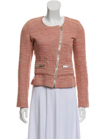 Pre-owned Iro Tweed Biker Jacket In Pink