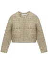 Iro Tweed Cropped Jacket In Gold