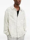 Iro Tweed Frayed-edge Shirt Jacket In Neutral