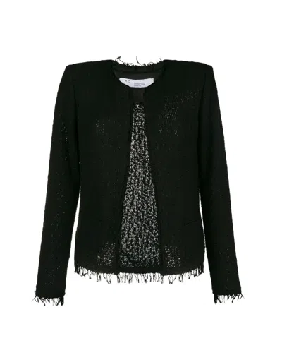 IRO IRO SHAVANI CREWNECK FRINGED JACKET